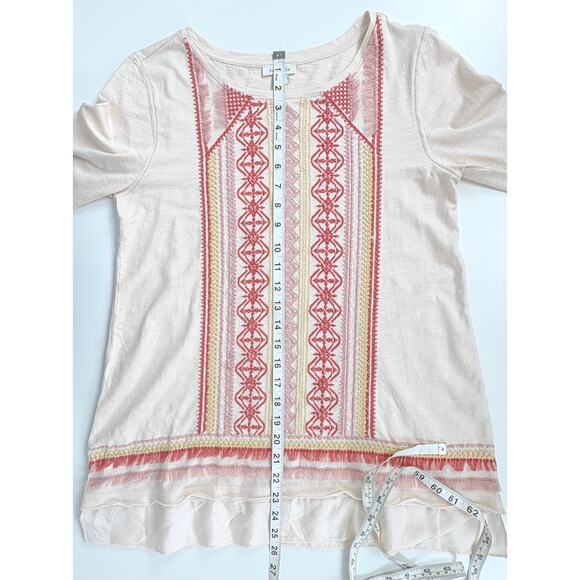 Sundance Monterra Embroidered Top Size XS Boho Fringe Feminine Western Pink - Picture 10 of 11